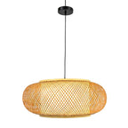 TFCFL Bamboo Wicker Lampshade Rattan Pendant Light, 24 Inch Large Dome Handwoven Ceiling Lighting Hollow Lampshade Weave Bamboo Rattan Hanging Light Fixture for Dining Room Cafe Restaurant - size: 24 Inch, Style B