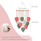 TUDRUKU Macrame Wall Hanging, Pink Leaf Boho Wall Decor, 15.7 x 36 in - color: Pink