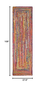 SAFAVIEH Cape Cod Collection Runner Rug - 2'3" x 9', Red & Multi, Handmade Jute & Cotton, Woven Braided Design (CAP202A) - color: Red/Multi, size: 2'3" x 9' (Runner)