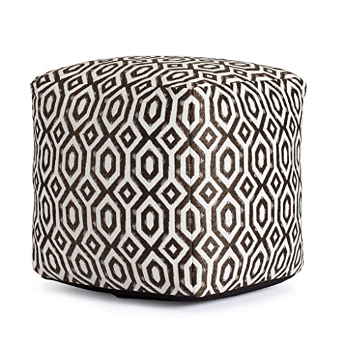 Anji Mountain 100% Handmade & Handcrafted Comfortable Home Décor Outdoor Pouf Ottoman Footrest for Living Room, Bedroom, Nursery, Kidsroom, Patio Furniture - (18" x 18" x 18"- Brown-Ivory) - color: Zuma