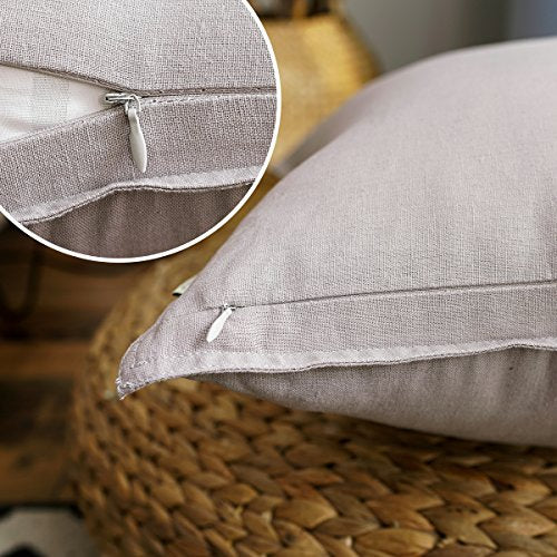 Jeanerlor Solid Cotton Linen Decoration Toss Throw Pillow Sham Cushion Case Special Pillow Cover Delicate Decorative Pillowcase for Bed/Chair/Couch, 18"x18"(45 x 45cm),2 Packs, Silver Grey - color: Silver Grey, size: 18" x 18" (Pack of 2)