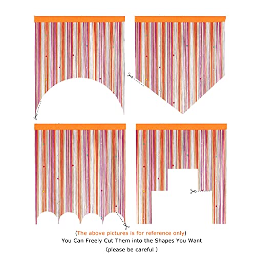 YaoYue Beaded Curtain Door String Curtains for Doorway Tassels Beads Hanging Fringe Hippie Room Divider Window Hallway Entrance Wall Closet Bedroom Privacy Decor (39×79in/100×200cm, Rainbow) - color: Rainbow, size: 39"W x 79"L (Pack of 1)