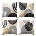 Black and Pink Pillows Boho Pillow Covers 20x20 Tropical Leaf Throw Pillows Mid Century Modern Couch Pillows for Living Room Set of 4 Geometric Bohemian Couch Covers - color: Blackboho, size: 20" x 20" (Pack of 4)