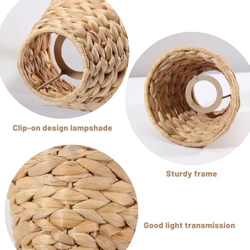 Clip-On Chandelier Lamp Shades Cone Horsetail Lamp Shades Replacement Clip on Lamp Shade for Floor Lamp Pendant Light Wall Sconces, Light Wood - color: Light Wood