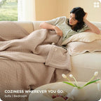 Bedsure 100% Cotton Muslin Blanket 8-Layer Twin XL, Breathable & Substantial Oeko TEX Gauze Bed Throw, PureWoven All-Season Moisture-Wicking Bedding, Softens After Wash, Taupe, 66"x90" - color: Taupe, size: Twin-XL
