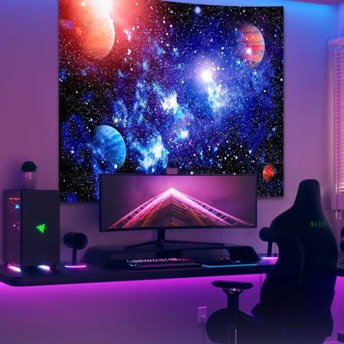 Apdidl Space Tapestry for Bedroom Aesthetic Outer Space Galaxy Night Starry Sky Stars Universe Tapestry Nebula Wall Hanging Backdrop for Living Room Dorm Home Decoration (60'' x 79'') - color: Galaxy Blacklight Tapestry, size: 79"L x 60"W