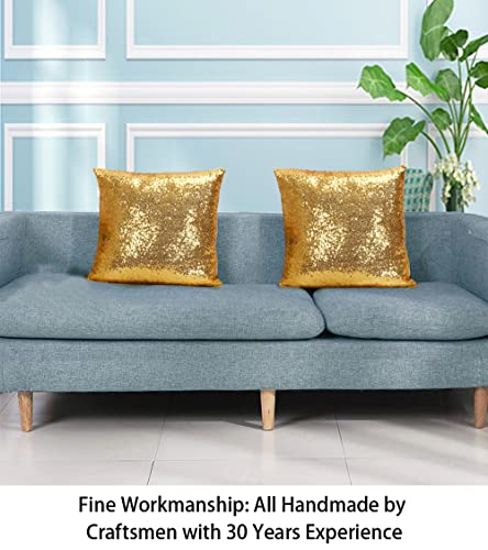 ShinyBeauty Glitter Sequin Pillow Covers 18x18 Inch Set of 1 - Gold Sparkling Throw Pillowcase for Home Decor, Christmas Wedding, Birthday Party Supplies (Luxury Bedroom Couch Decorations) - color: Gold, size: 18" x 18" (Pack of 1)