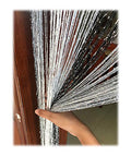 1x2 M Door String Curtain Rare Flat Thread Fringe Window Panel Room Divider Cute Strip Tassel for Wedding Coffee House Restaurant Parts (Black & Grey) - color: Black & Gray