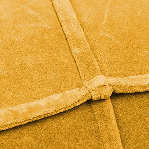 Creative Co-Op Goldenrod Square Cotton Velvet Pouf - color: Goldenrod