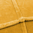 Creative Co-Op Goldenrod Square Cotton Velvet Pouf - color: Goldenrod