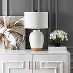 SAFAVIEH Lighting - Portcia 27.5-Inch Ceramic Table Lamp - Ivory - Sculpted Body Design - Ideal for Living Room, Bedroom, Entryway, Home Office - LED Bulb Included (TBL4242A)