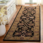 SAFAVIEH Classic Collection 2'3" x 10' Black / Gold CL252A Handmade Traditional Oriental Premium Wool Runner Rug - size: 2'3" x 10' (Runner)