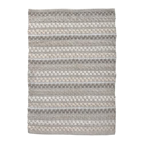 Cotton Chenille Hand Woven Area Rug 2x3 Feet - Linen Combo, Reversible Quick Water Absorbent Accent Floor Rugs Ideal for Bathroom, Kitchen, Bedroom | Beige Soft Washable Durable Mat for Home Décor - color: Linen Combo, size: 2 x 3 feet