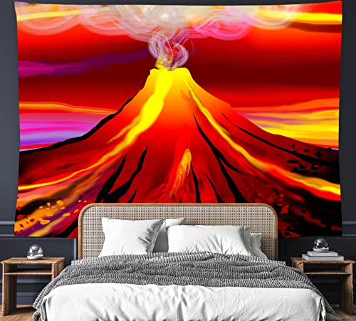 Volcano Eruption Tapestry 60" X 40" Wall Hanging Party Decorations Home Decor For Bedroom Living Room Dorm (150 X 100cm) - color: Volcano Eruption, size: 60"L x 40"W