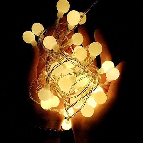 WERTIOO Globe String Lights Battery Operated – 33ft 100 LED Globe Lights with Remote, 8 Modes & Timer – Warm White String Lights for Bedroom, Christmas Tree, Garden, Tent, Camping, Indoor & Outdoor - color: Warm White-33ft