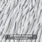 NEWCOSPLAY Super Soft Twin Blanket Black and White Premium Silky Flannel Fleece 3D Ribbed Jacquard Lightweight Bed Blanket All Season Use (Black and White Ribbed, Twin(60"x80")) - color: Black and White Ribbed, size: Twin(60"x80")