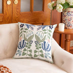 YIcabinet Pillow Covers Set of 2, Embroidered Branch Pattern Throw Pillow Cover,Square Cotton Cushion,Pillow Case for Sofa Bedroom Couch,18"x18" - color: Branch Pattern
