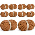 10 Pack Jumbo Chenille Yarn for Crocheting, #10 Super Bulky Baby Soft Yarn for Hand Knitting, 220 yds /70.5 oz Fluffy Chunky Knit Throw Blanket Yarn (Light Coffee) - color: Light Coffee