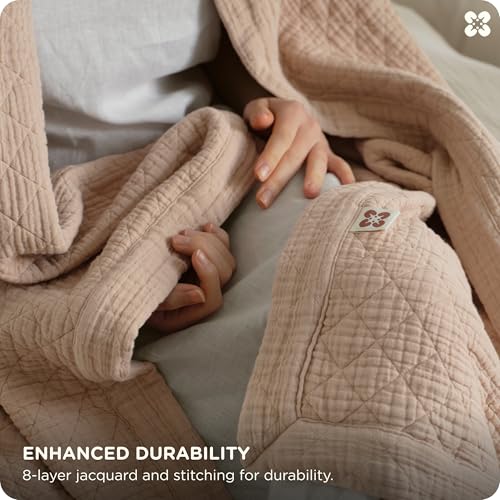 Bedsure 100% Cotton Muslin Blanket 8-Layer King, Breathable & Substantial Linen Oeko TEX Gauze Bedding, PureWoven All-Season Moisture-Wicking Comfort, Softens After Wash, Taupe, 108"x90" - color: Taupe, size: King