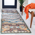 SAFAVIEH Kilim Collection Runner Rug - 2'3" x 7', Natural & Blue, Handmade Flat Weave Jute, Ideal for High Traffic Areas in Living Room, Bedroom (KLM760M) - size: 2'3" x 7' (Runner)