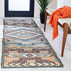 SAFAVIEH Kilim Collection Runner Rug - 2'3" x 7', Natural & Blue, Handmade Flat Weave Jute, Ideal for High Traffic Areas in Living Room, Bedroom (KLM760M) - size: 2'3" x 7' (Runner)