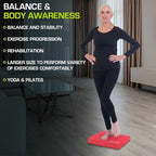 ProsourceFit Exercise Balance Pad, Non-Slip Cushioned Foam Mat & Knee Pad for Fitness and Stability Training, Yoga, Physical Therapy - color: Red, size: XL - (18.75" x 15")