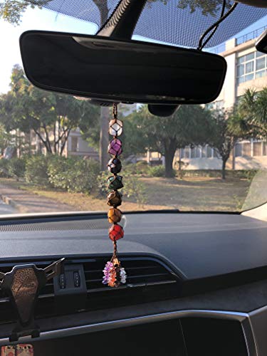 Handmade Hanging Ornaments Colorful Thread 7 Chakra Stones for Home Decoration Feng Shui Ornament - color: A-style 9