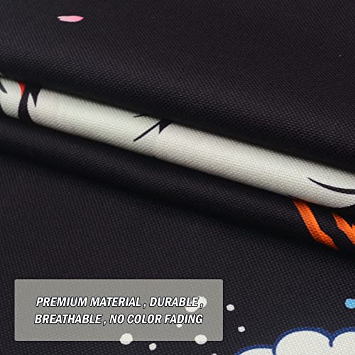 LIGICKY Noren Doorway Curtain Japanese Style Cranes Waves Cherryblossom Printed Cotton Linen Window Treatment Door Tapestry for Home Decoration 33.5" Width x 59" Long, Black - color: Cranes Cherryblossom, size: 33.5"W x 59"L (Pack of 1)