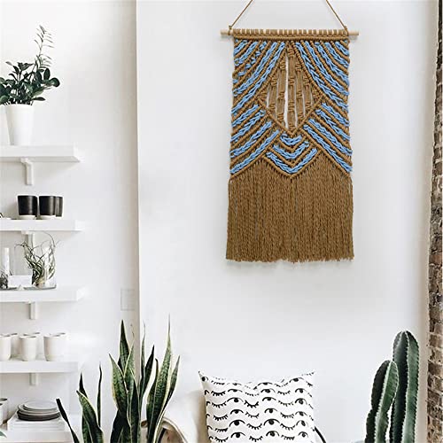 BMIDRUT Hanging Macrame Tapestry Dream Catchers Hand Woven Tapestries Boho Wall Art Decor Home Wall Decor Wall Pediment - size: 26"L x 16"W