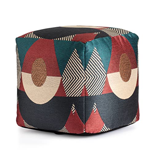 Anji Mountain 100% Handmade & Handcrafted Comfortable Home Décor Outdoor Pouf Ottoman Footrest for Living Room, Bedroom, Nursery, Kidsroom, Patio Furniture - (18" x 18" x 18"- Multicolor) - color: Martinique