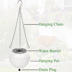Foraineam 10 Pieces 6 Inch Hanging Planters, Garden Self-Watering Flower Plant Pot Container, Mini Succulent Planter Pots with Hanging Chain