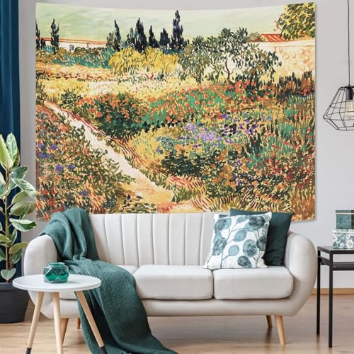Yeoiat Van Gogh Tapestry Floral Wall Tapestry, Nature Tapestries for Bedroom Flower Tapestries Wall Hanging for Bedroom Living Room 44"x60" - color: Purple, size: 60"L x 44"W