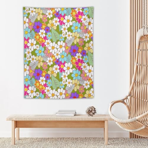 70s Vintage Flower Tapestry，Retro Floral Hippie Aesthetic Art Tapestries Home Decor for Living Room Bedroom Nursery 30"x40" - color: 70s Flower-1, size: 40"L x 30"W