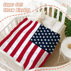 YeeJu American Flag Throw Blanket Kids Small Patriotic 4th of July Memorial Day Fourth of July Blanket Girl Boy Baby Couch Soft Blankets Red White Blue Stars Stripes Veteran Blanket 40x50 - color: Flag-01, size: 40"x50"