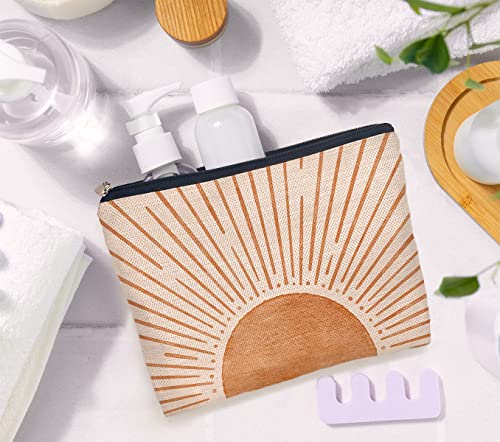 IWXYI Boho Cosmetic Bag,Mid-Century Boho Sunshine Women's Makeup Bag Case Bags Zipper Pouch Travel Toiletry Gifts For Women Teenage Girls - color: boho sunlight
