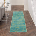 Nourison Home Nourison Essentials Blue Green 2'2" x 7'6" Area Rug - Easy Clean, Non Shedding, Bed Room, Living Room, Dining Room, Kitchen (8' Runner) - color: Blue Green, size: 2'2" x 7'6" (Runner)