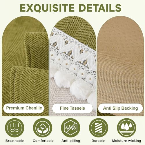 VClife Modern Couch Cover, Non Slip Dog Sofa Cover, Green, 35.4" x 35.4" | Pet-friendly Sofa Covers, Scratch-resistant, Waterproof, Non Slip That Stay Firmly In Place, Durable and Machine Washable - color: 01# Green, size: 35.4" x 35.4"