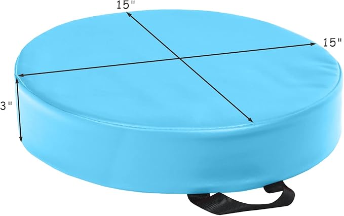 Costzon 6-Piece 15 inch Kids Floor Cushion, 3" Thick Waterproof Daycare Preschool Round Foam Cushion with Handle for Toddlers, Soft Flexible Seating for Classroom, Home, Kindergarten or Nursery