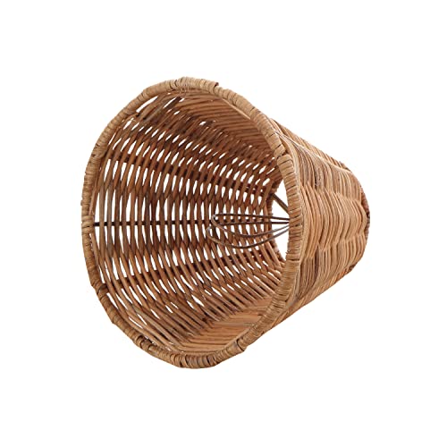 Aspen Creative 51003 Empire Clip-On Chandelier Lamp Shade, Natural Rattan, 3" Top x 6" Bottom x 5" Slant Height - color: Natural - 6"