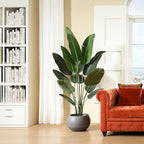 Ferrgoal 6Ft Artificial Bird of Paradise Plant with 13 Trunks, Potted Faux Tropical Palm Tree with Seagrass Basket for Indoor & Outdoor Home Office Décor - size: 6ft
