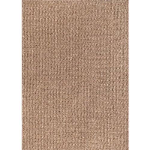 Easy Jute Rug 5x7 Indoor Outdoor Natural Rugs Solid Fiber Rug Woven Area Rug Boho Easy Clean Inside Carpet for Living Room Bedroom Dining Room Hallway or Outdoor Patio Porch (5 X 7 Natural) - color: Natural/Beige, size: 5' x 7' (Rectangular)