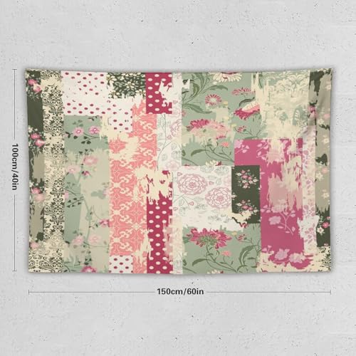 Kurtect Patchwork Flower Tapestry,Abstract Colorful Floral Retro Style Hand Drawn Tapestries for Party Beach Picnic Blankets Tablecloths Living Room Wall Deocr, 40x60 in - color: style-1, size: 60"L x 40"W