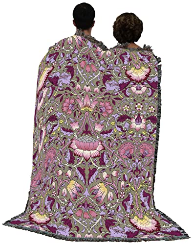 Pure Country Weavers William Morris Lodden Dianthus Blanket - Arts & Crafts - Gift Tapestry Throw Woven from Cotton - Made in the USA (72x54) - color: Dianthus, size: Large