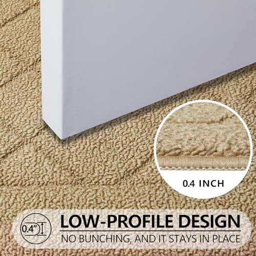 REFETONE Indoor Doormat, Front Back Door Mat 24"x36" Rubber Backing Non Slip Mats, Absorbent Washable Entrance Doormat for Entryway, Resist Dirt Low-Profile Inside Floor Mat for Muddy Shoes, Beige - color: Big Plaid Beige, size: 2' x 3' (Rectangular)