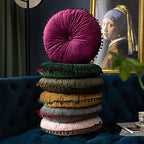 vctops Velvet Soft Round Chair Pads Cute Gradient Pom Pom Indoor Dining Chairs Cushion (Purple, Diameter 16") - color: Purple, style: Diameter 16 Inch