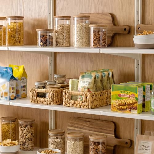 StorageWorks Water Hyacinth Baskets, Small Wicker Baskets for Organizing in Living Room and Shelf, 2-Pack - color: Natural (Water Hyacinth), size: 2x 11½"L x 7¾"W x 3½"H