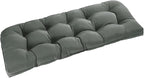downluxe Outdoor Bench Cushion for Patio Furniture, Waterproof Tufted Overstuffed Porch Swing Cushions, Thick Outdoor Loveseat Cushions, 44" X 19" X 5", Dark Grey, Set of 1