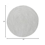 Hand Woven Round Area Rugs Living Room Bedroom Study Computer Chair Cushion Base Mat Round Carpet Lifts Basket Swivel Chair Pad Coffee Table Rug(2' Round, Gray) - color: Grey, size: 2' Round