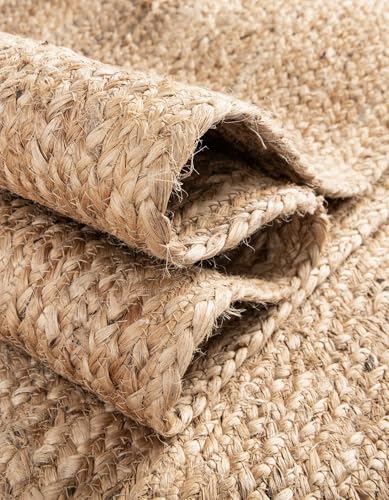 Rugs.com Hand Braided Jute Rug – 9' x 12' Natural Flatweave Rug Perfect for Living Rooms, Large Dining Rooms, Open Floorplans - size: 9' x 12' (Rectangular)