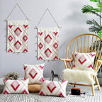 Judy Dre am Morocco Hand-Woven Tufted Throw Pillow Cover,Geometric Diamond Pillowcase for Sofa Couch Bed Car,Tribal Bohemian Cushion Cover 18x18 Inch - size: 18" x 18" (Pack of 1)